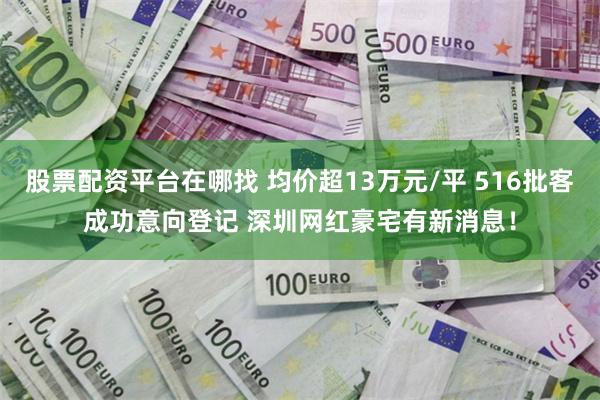 股票配资平台在哪找 均价超13万元/平 516批客成功意向登记 深圳网红豪宅有新消息！