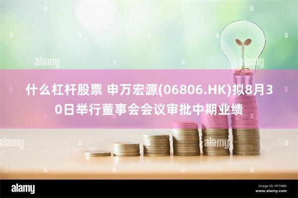 什么杠杆股票 申万宏源(06806.HK)拟8月30日举行董事会会议审批中期业绩