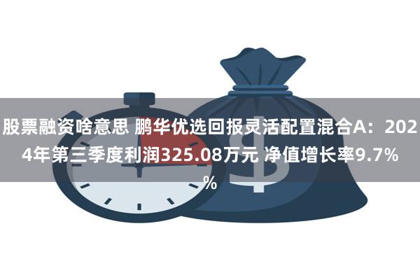 股票融资啥意思 鹏华优选回报灵活配置混合A：2024年第三季度利润325.08万元 净值增长率9.7%